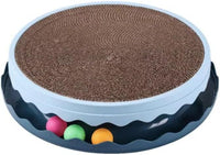 HKM-577299 Interactive Round Cat Scratcher Pad with Built-in Ball for Indoor Play and Exercise