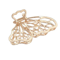 HKM-376787 Dongdaemun Minimalist Metal Clip Hair Claw - Gold-Plated Duck Clip with Flower and Shell Design