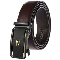 HKM-464019 Automatic Two-Layer Cowhide Men's Belt with Durable Buckle - Model LY36-21596-1
