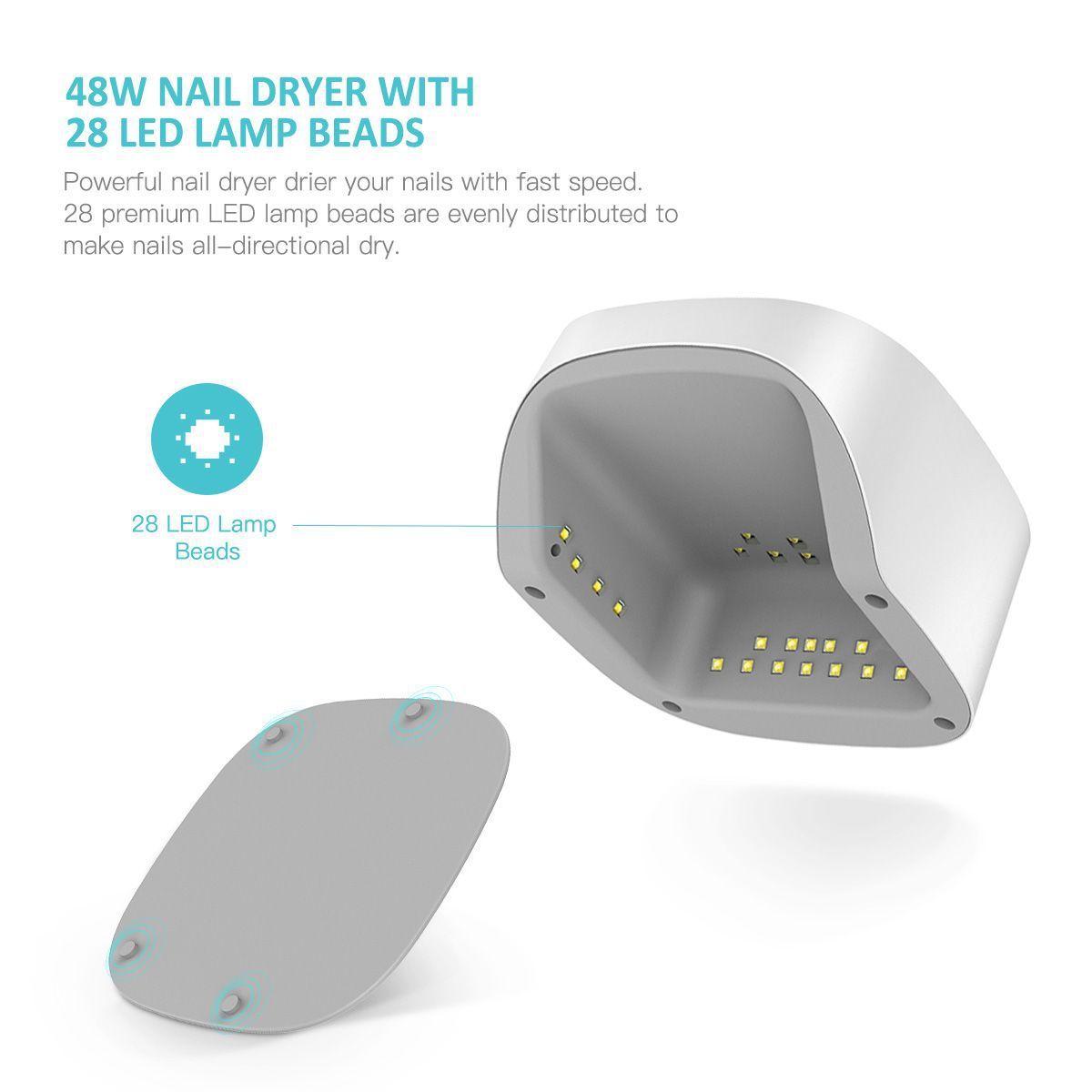HKM-828691 Wireless Nail Phototherapy Machine with 6000mAh Battery and Dual Light Source