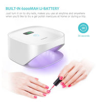 HKM-828691 Wireless Nail Phototherapy Machine with 6000mAh Battery and Dual Light Source