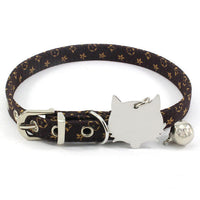 HKM-365715 Double-Sided Laser Engraving Flower Pattern Cat Collar with Copper Bell
