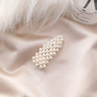 HKM-310099 Elegant Pearl Triangle Hairpin – Alloy Side Clip Accessory
