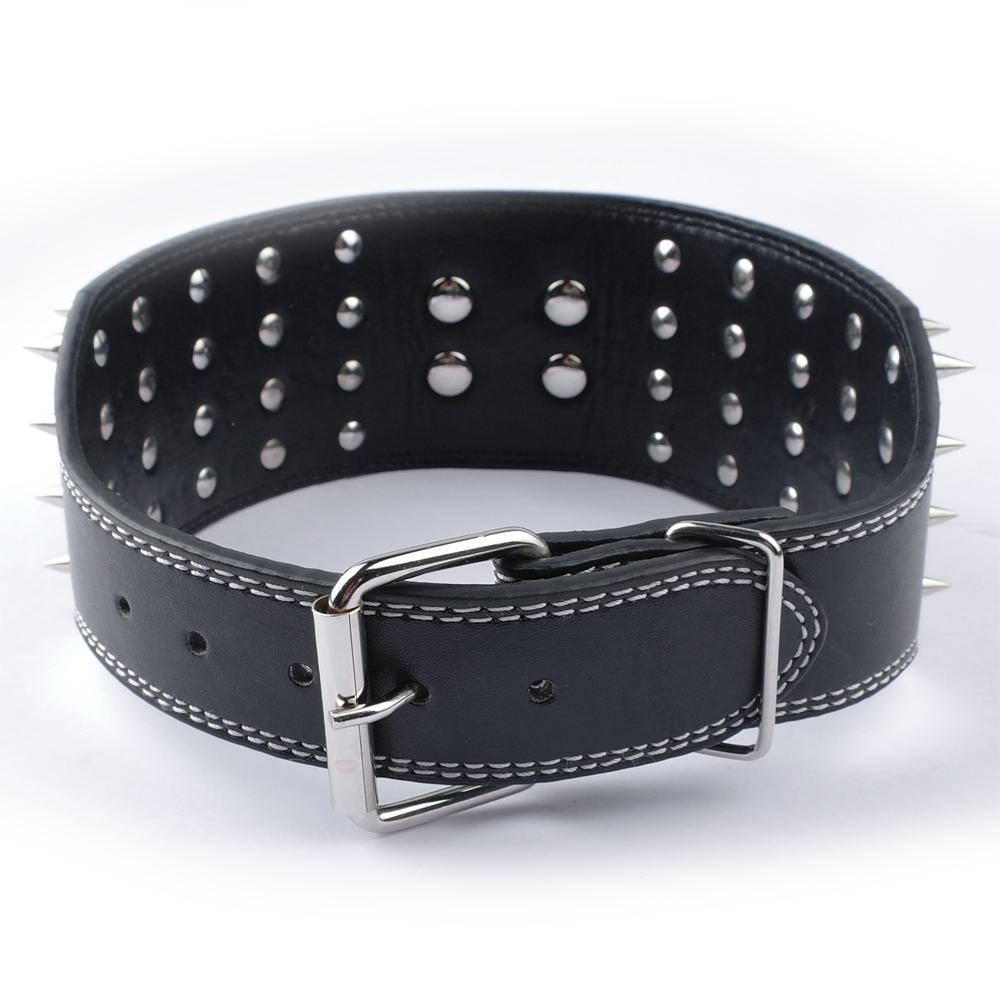 HKM-053523 Crocodile Pattern PU Leather Dog Collar with Adjustable Spikes, 7.5 cm Wide