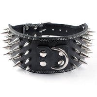 HKM-053523 Crocodile Pattern PU Leather Dog Collar with Adjustable Spikes, 7.5 cm Wide