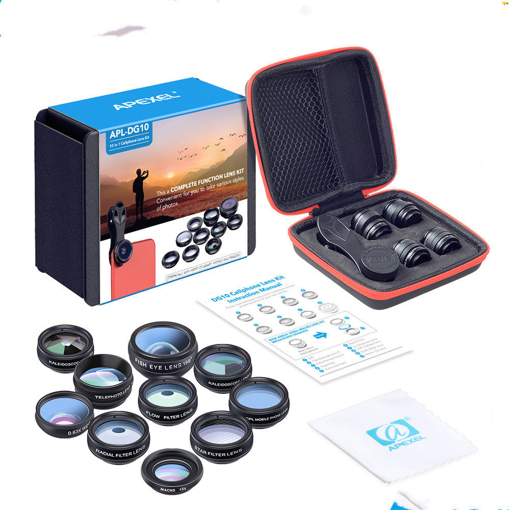 KTX-970643 Universal 10-in-1 Polarization Cell Phone Lens Set for Enhanced Photography