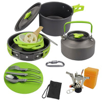 HKM-266579 Compact Camping Teapot and Stove Set for 2-3 People - Perfect for Outdoor Picnic and Cooking