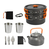 HKM-266579 Compact Camping Teapot and Stove Set for 2-3 People - Perfect for Outdoor Picnic and Cooking