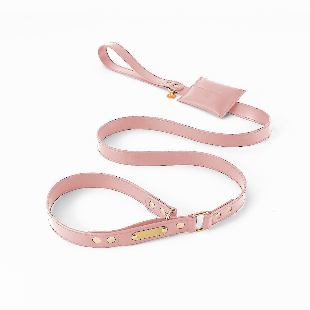 HKM-495635 One-Piece PU Leather Explosion-Proof Dog Leash - Stylish & Durable Design