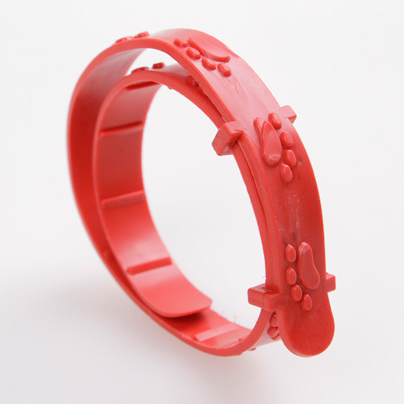 HKM-314515 Deworming and Flea Control Leather Collar for Dogs - Monochrome Design, 33cm Length
