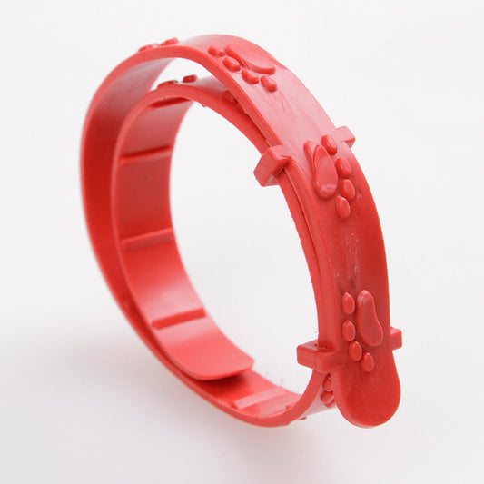 HKM-314515 Deworming and Flea Control Leather Collar for Dogs - Monochrome Design, 33cm Length