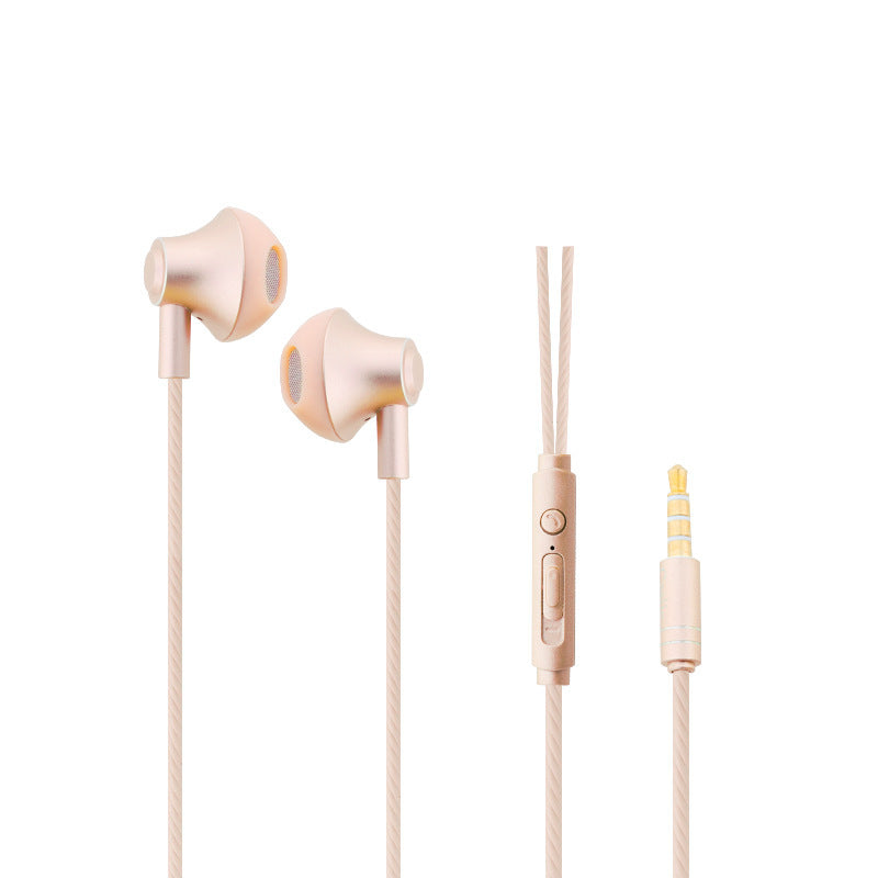 KTX-571987 Universal In-Ear Headphones with Metal Design and 3.5mm Straight Plug for Sports Use
