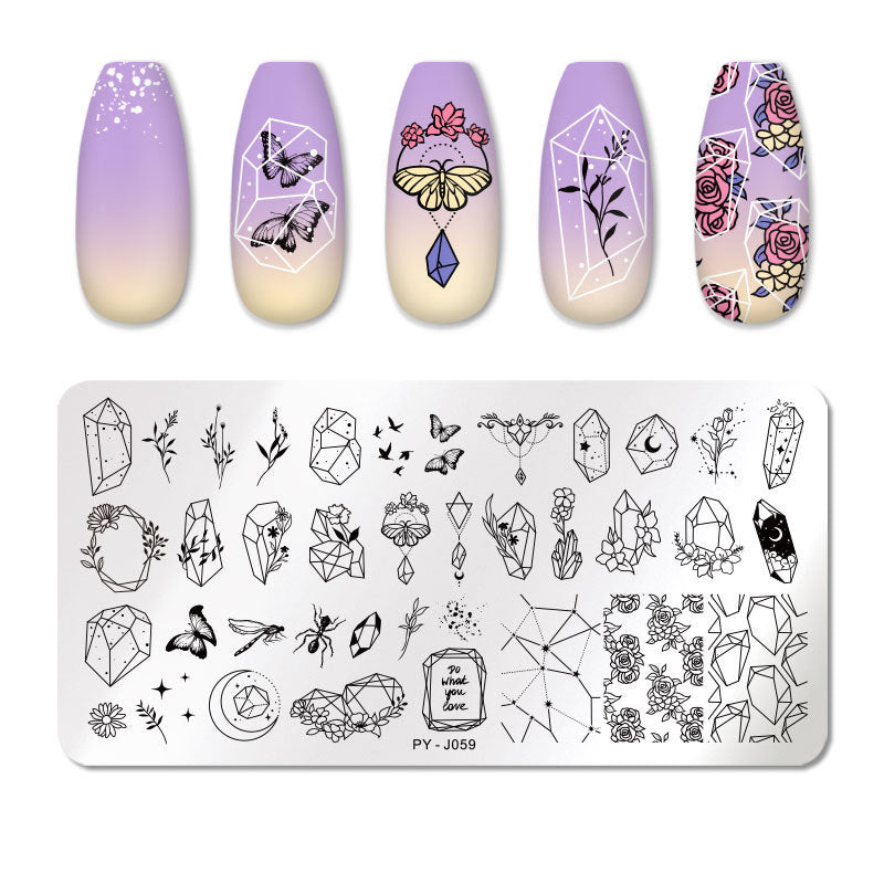 HKM-924691 Manicure Stainless Steel Nail Art Printing Plate with Transfer Technique