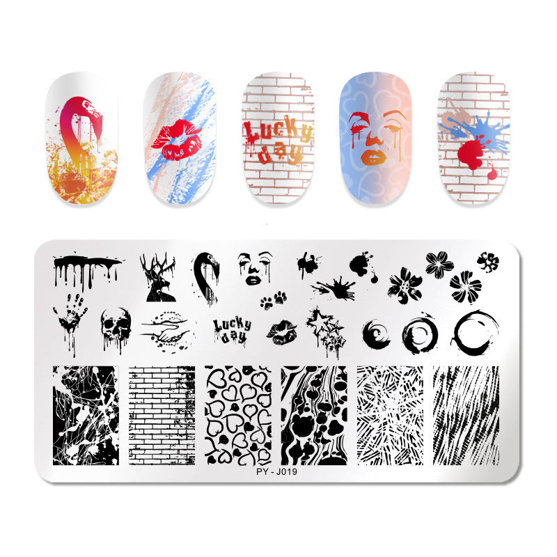 HKM-924691 Manicure Stainless Steel Nail Art Printing Plate with Transfer Technique