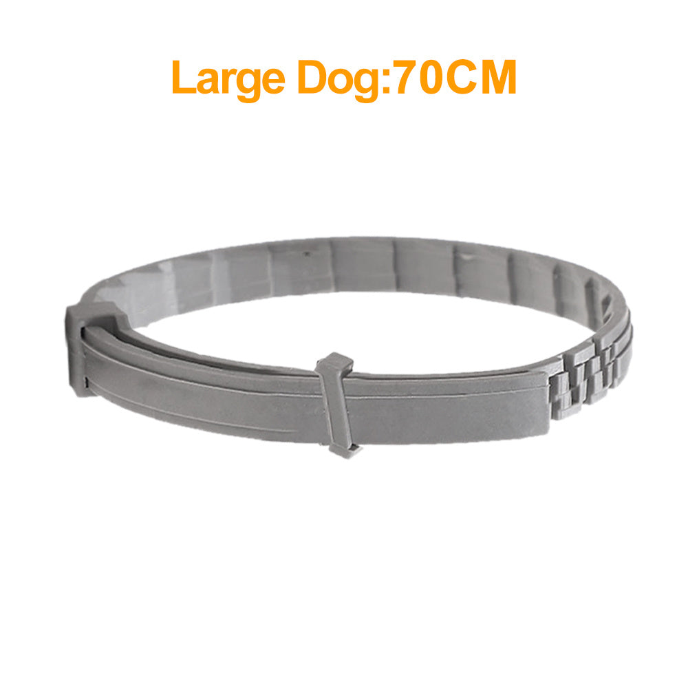 HKM-968723 Flea-Repellent Silicone Collar for Dogs and Cats, Adjustable Size with Tin Box