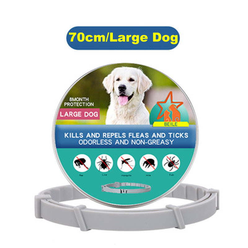 HKM-968723 Flea-Repellent Silicone Collar for Dogs and Cats, Adjustable Size with Tin Box