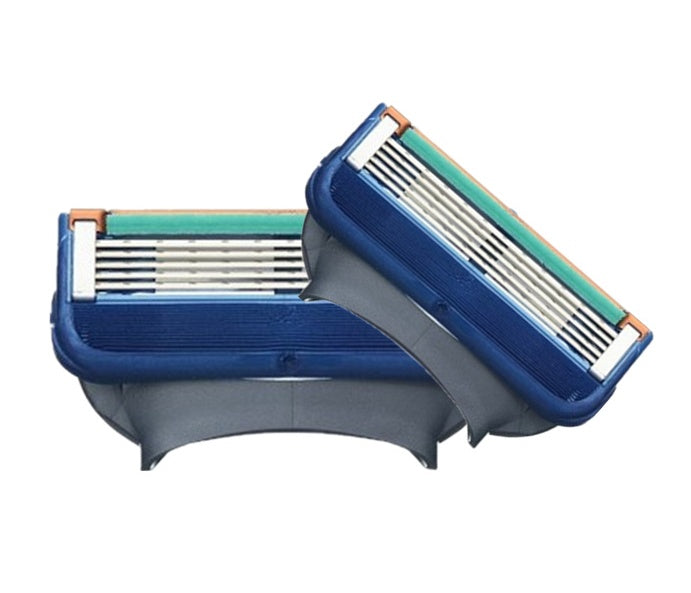 HKM-169299 Five-Layer Manual Razor Blades - Pack of 4, Blue Design