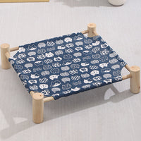 HKM-892435 Elevated Solid Wood Pet Bed with Removable Washable Mats for Cats and Dogs