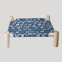 HKM-892435 Elevated Solid Wood Pet Bed with Removable Washable Mats for Cats and Dogs