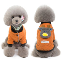 HKM-252627 Padded Dog Jacket for Winter in Fawn Cotton - Available in Orange and Blue, Sizes S to XXL