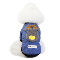 HKM-252627 Padded Dog Jacket for Winter in Fawn Cotton - Available in Orange and Blue, Sizes S to XXL