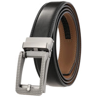 HKM-313683 Men's 3.0CM Cowhide Leather Belt with Durable Buckle