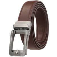 HKM-313683 Men's 3.0CM Cowhide Leather Belt with Durable Buckle