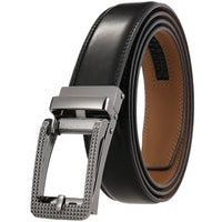 HKM-313683 Men's 3.0CM Cowhide Leather Belt with Durable Buckle