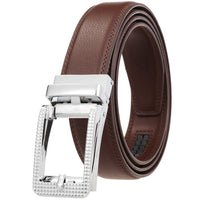 HKM-313683 Men's 3.0CM Cowhide Leather Belt with Durable Buckle