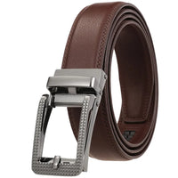 HKM-313683 Men's 3.0CM Cowhide Leather Belt with Durable Buckle