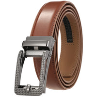 HKM-313683 Men's 3.0CM Cowhide Leather Belt with Durable Buckle