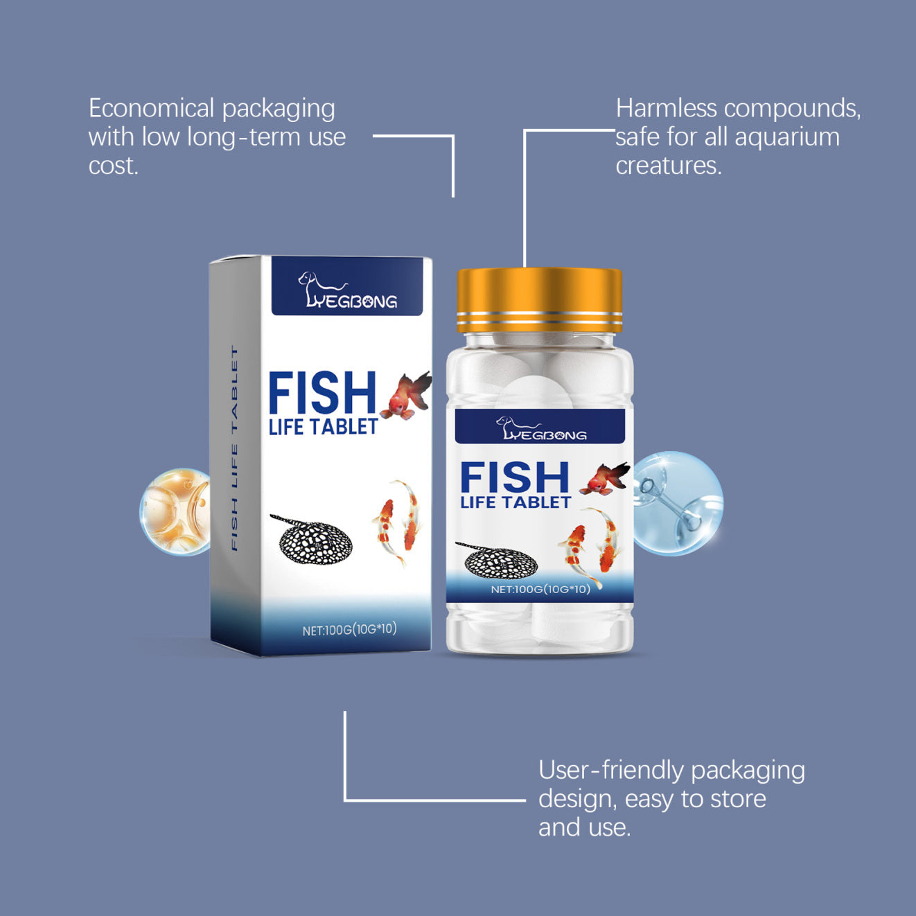 HKM-681171 Ornamental Fish Aquarium Salt Tablets for pH Stability, Water Softening, and Mineral Enrichment