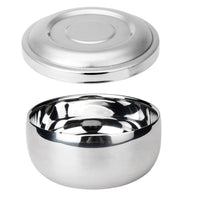 HKM-332499 Men's Stainless Steel Shaving Soap Bowl with Brush Holder - Compact and Durable Design