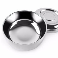 HKM-332499 Men's Stainless Steel Shaving Soap Bowl with Brush Holder - Compact and Durable Design