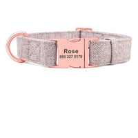 HKM-720723 Adjustable Pet Dog Collar with Engraving and Anti-Lost Features, Non-Woven Fabric, Size S-L