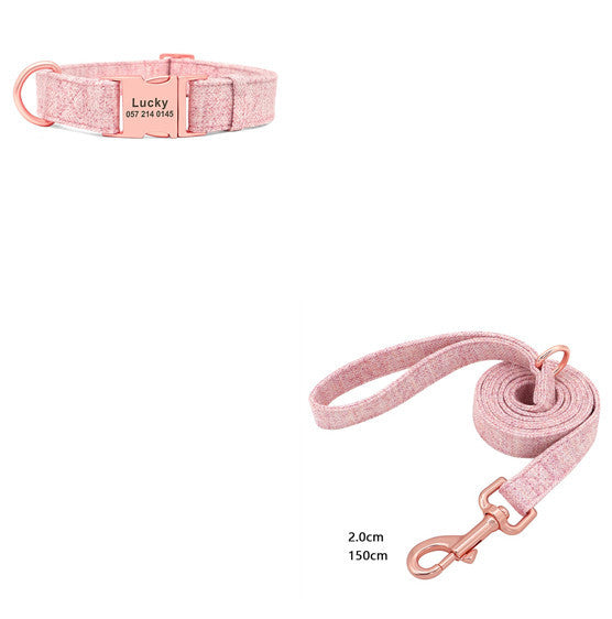HKM-720723 Adjustable Pet Dog Collar with Engraving and Anti-Lost Features, Non-Woven Fabric, Size S-L