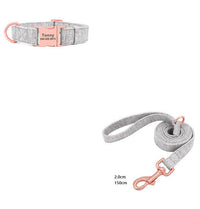 HKM-720723 Adjustable Pet Dog Collar with Engraving and Anti-Lost Features, Non-Woven Fabric, Size S-L