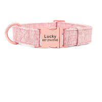 HKM-720723 Adjustable Pet Dog Collar with Engraving and Anti-Lost Features, Non-Woven Fabric, Size S-L