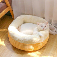 HKM-512723 Cozy Washable Circular Cat Sofa Bed for Comfort and Relaxation