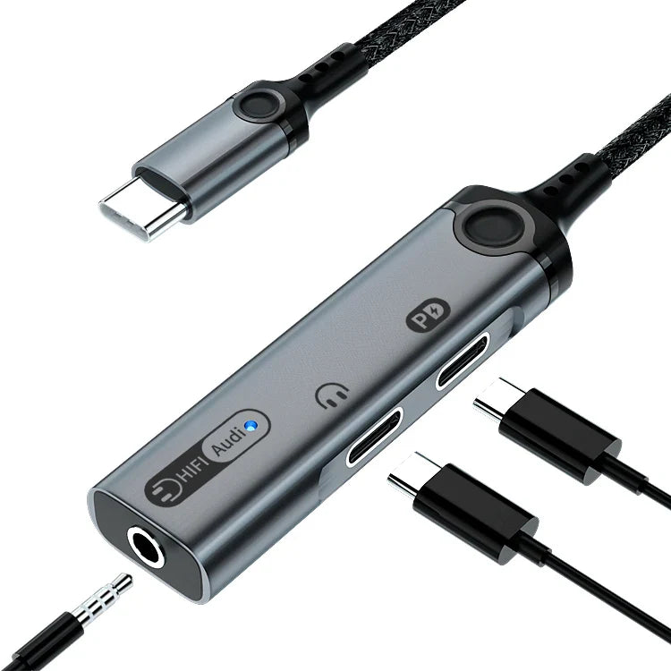 KTX-064083 USB-C to 3.5mm Dual Function Audio Adapter with Charging for iPhone 15 and Samsung Devices