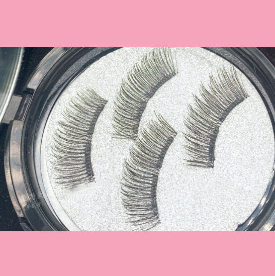HKM-878163 Soft Magnetic False Eyelash Set with Iron Clip - 1 Pair Soft, 2 Pairs Hard, and Eyelash Curler Included