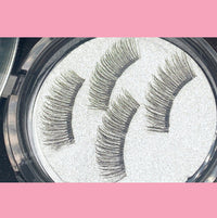 HKM-878163 Soft Magnetic False Eyelash Set with Iron Clip - 1 Pair Soft, 2 Pairs Hard, and Eyelash Curler Included