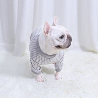 HKM-381395 Cozy Plus Velvet Plaid Dog Sweater for Autumn and Winter in Orange, Gray, and Green