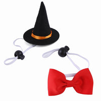 HKM-091731 Halloween Pet Costume with Wizard Hat and Bow Tie, Red and Black Cloth, Casual Style