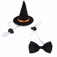 HKM-091731 Halloween Pet Costume with Wizard Hat and Bow Tie, Red and Black Cloth, Casual Style
