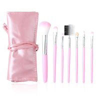 HKM-887251 Gradient Makeup Brush Set for Beginners - 7-Piece Collection with Long Wooden Handles
