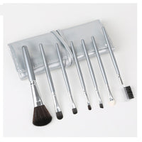 HKM-887251 Gradient Makeup Brush Set for Beginners - 7-Piece Collection with Long Wooden Handles