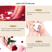 HKM-902547 Electric Rechargeable Callus Remover with Extra Coarse Roller Heads for Smooth Feet