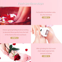 HKM-902547 Electric Rechargeable Callus Remover with Extra Coarse Roller Heads for Smooth Feet
