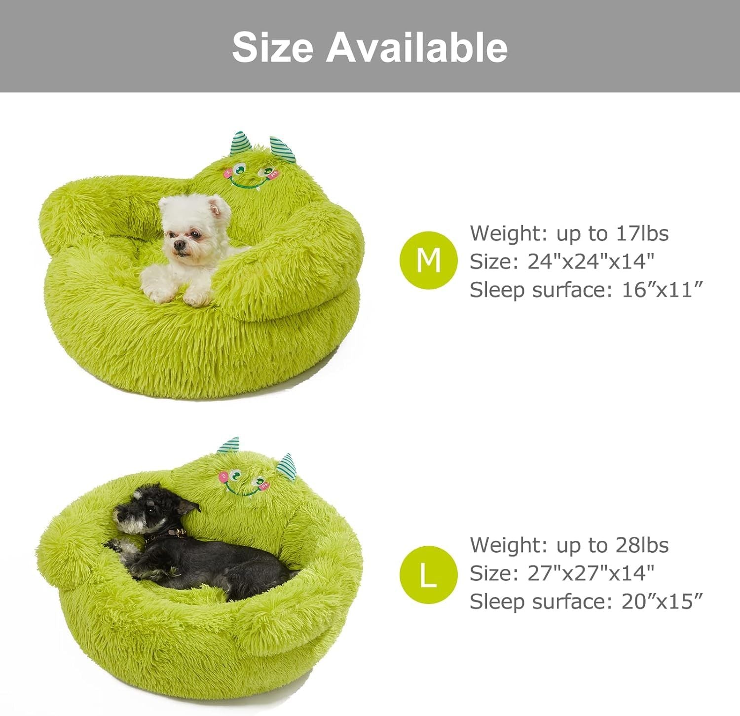 HKM-296851 Cozy Plush Donut Bed for Small Dogs and Cats with High Bolsters and Anti-Slip Base